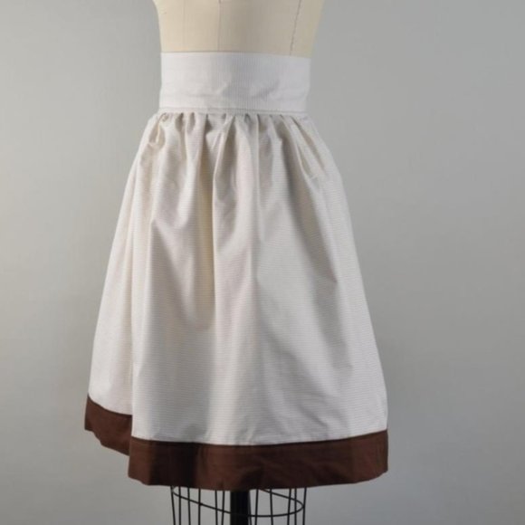 Handmade Circle Bubble Skirt Brown Sailor Stripe Medium Retro Vintage Inspired - Picture 5 of 6